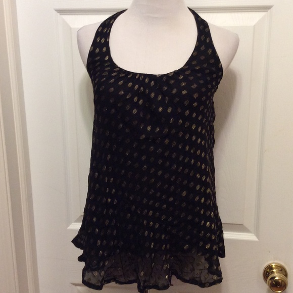 Staring at Stars Tops - Staring at Stars Top S Black Gold Dotted